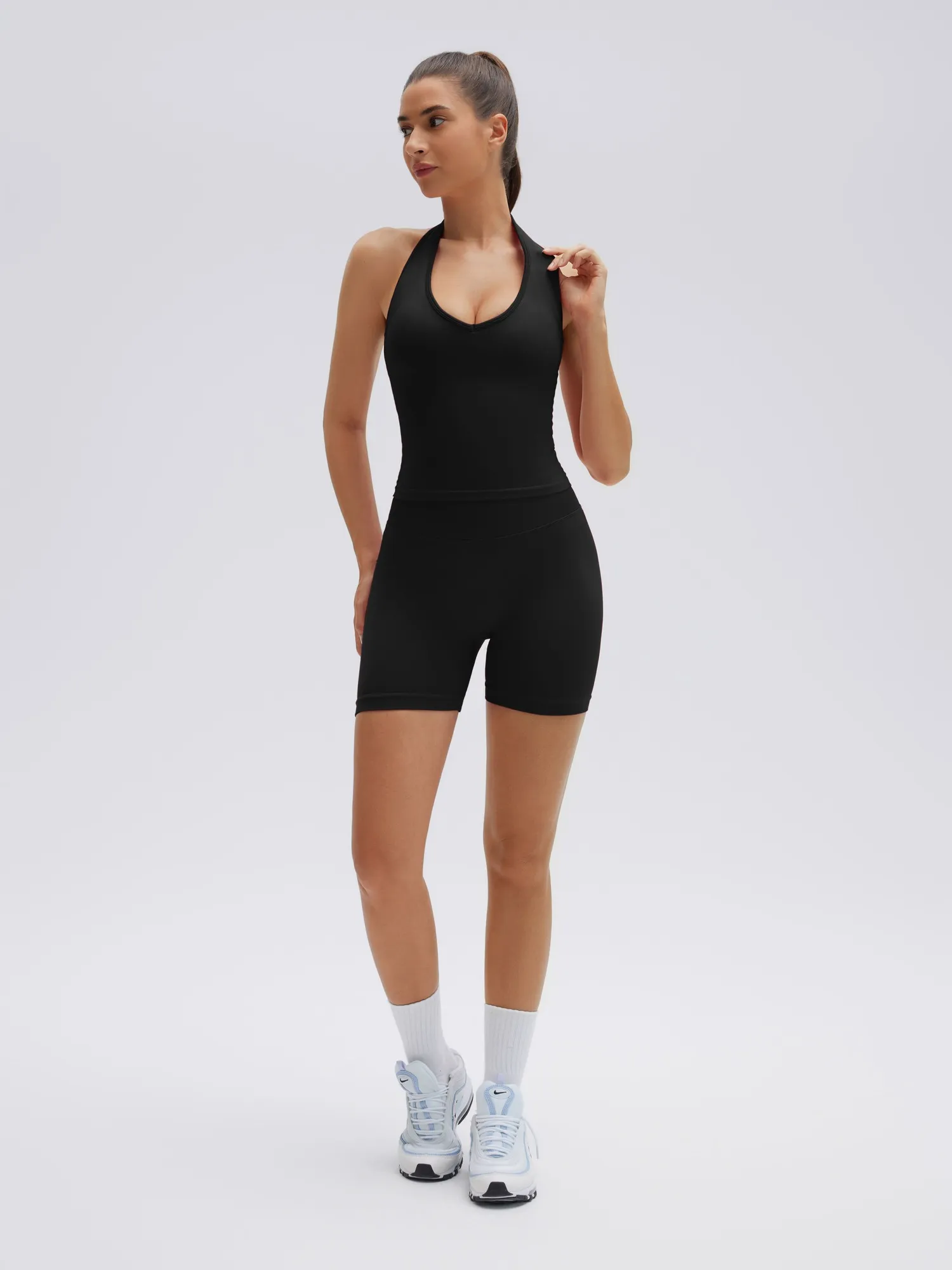 Backless Padded Halter 2 Piece Athletic Workout Sets - Image 10