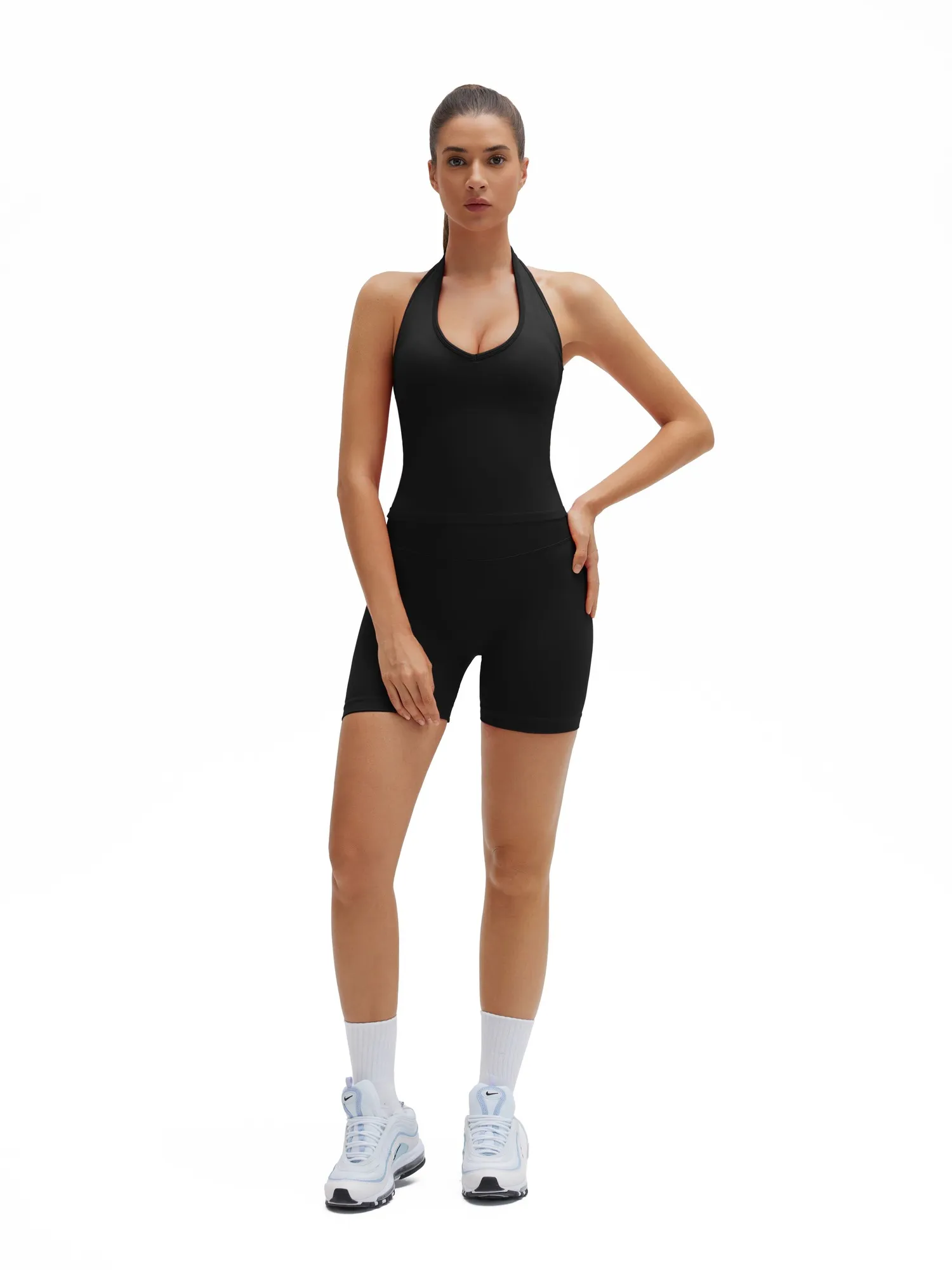 Backless Padded Halter 2 Piece Athletic Workout Sets - Image 17