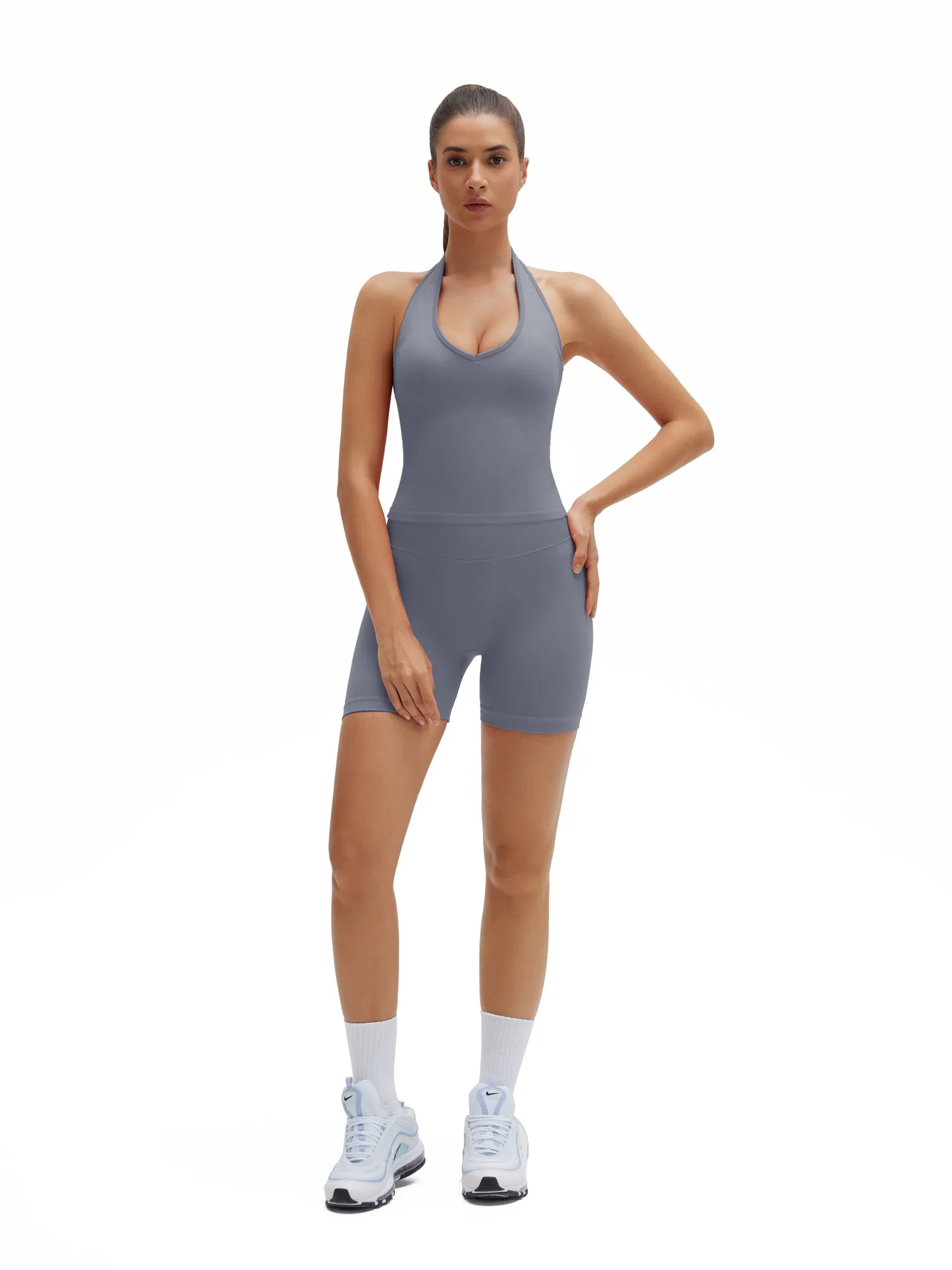 Backless Padded Halter 2 Piece Athletic Workout Sets - Image 25