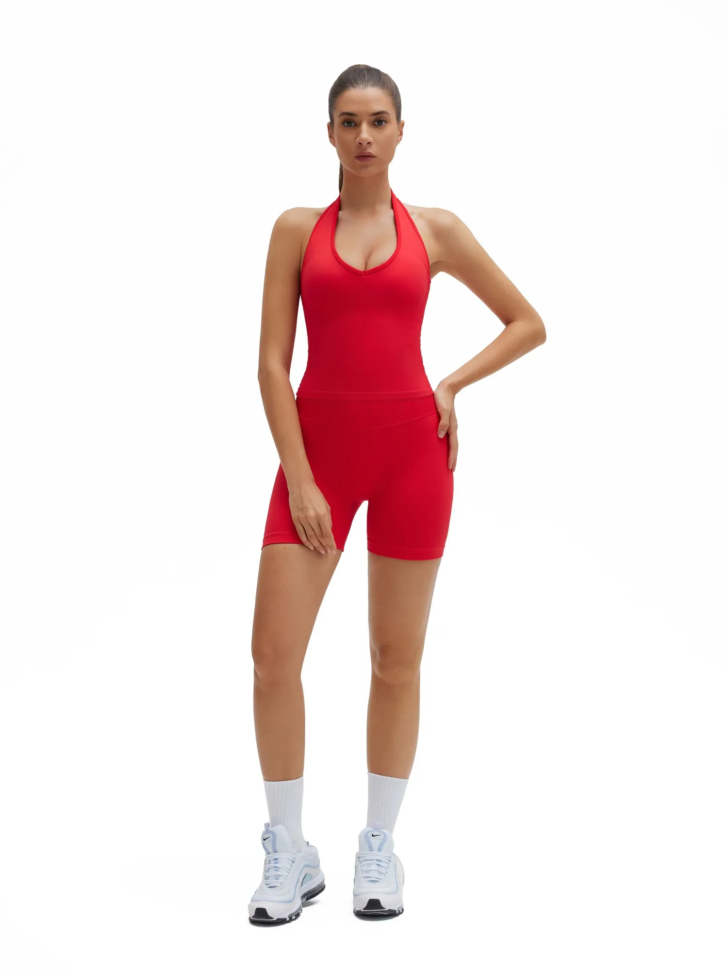 Backless Padded Halter 2 Piece Athletic Workout Sets - Image 43