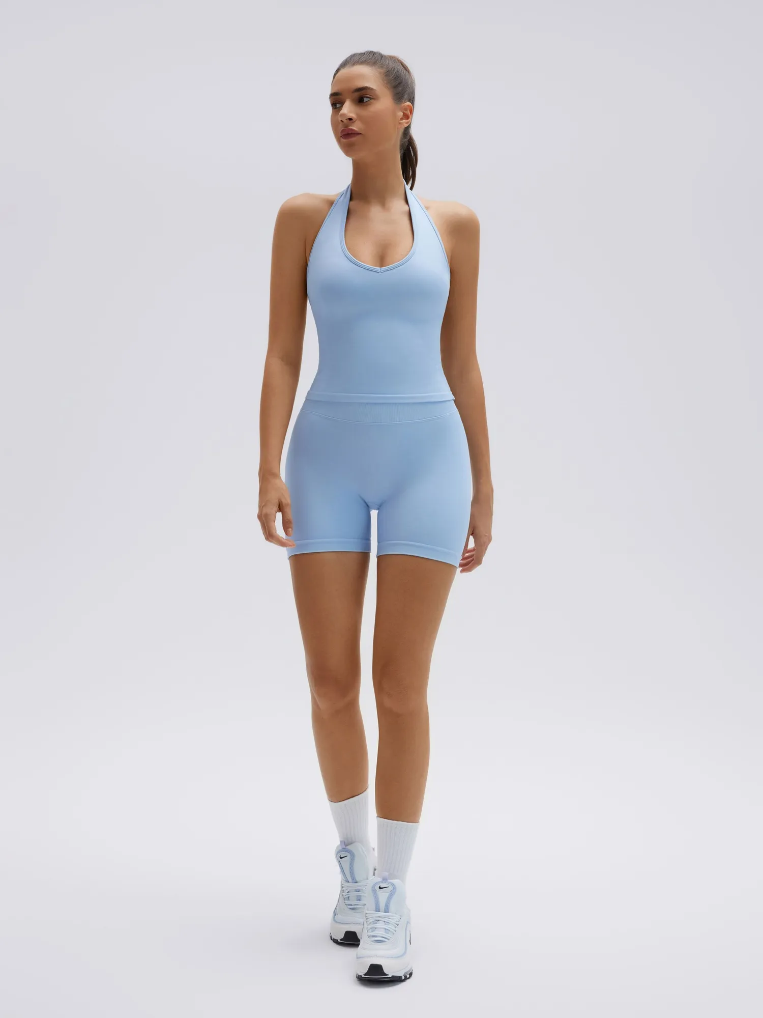 Backless Padded Halter 2 Piece Athletic Workout Sets - Image 47